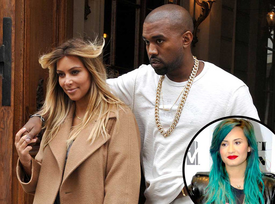 Kim Kardashian, Kanye West, Demi Lovato Kim Kardashian, Kanye West, Demi Lovato